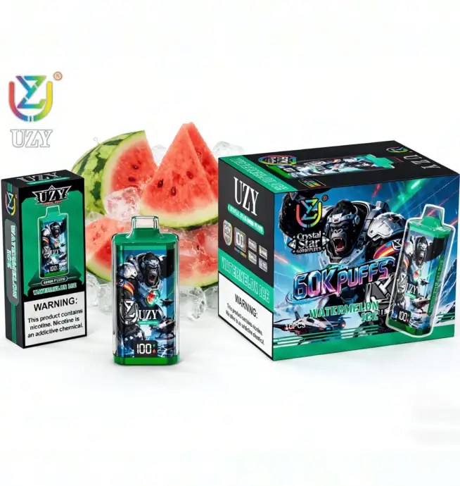 UZY Crystal Star 60K | 60000 puffs, smart display, dual mesh coil, 12 flavors, bulk disposable vape - Image 3
